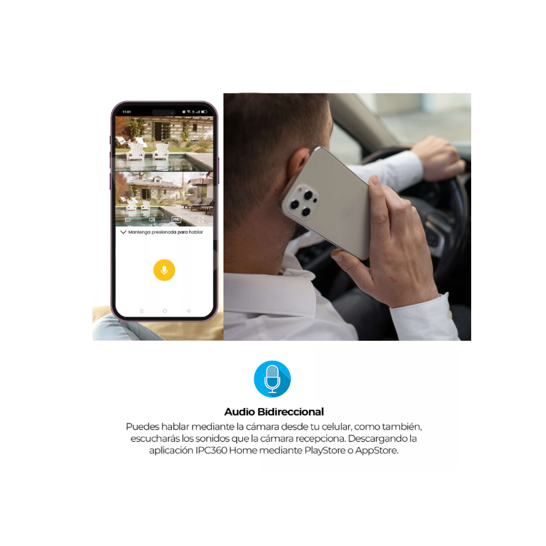 Cámara Domo WiFi Doble Lente HD con Alarma y Visión Nocturna + ENVIO GRATIS