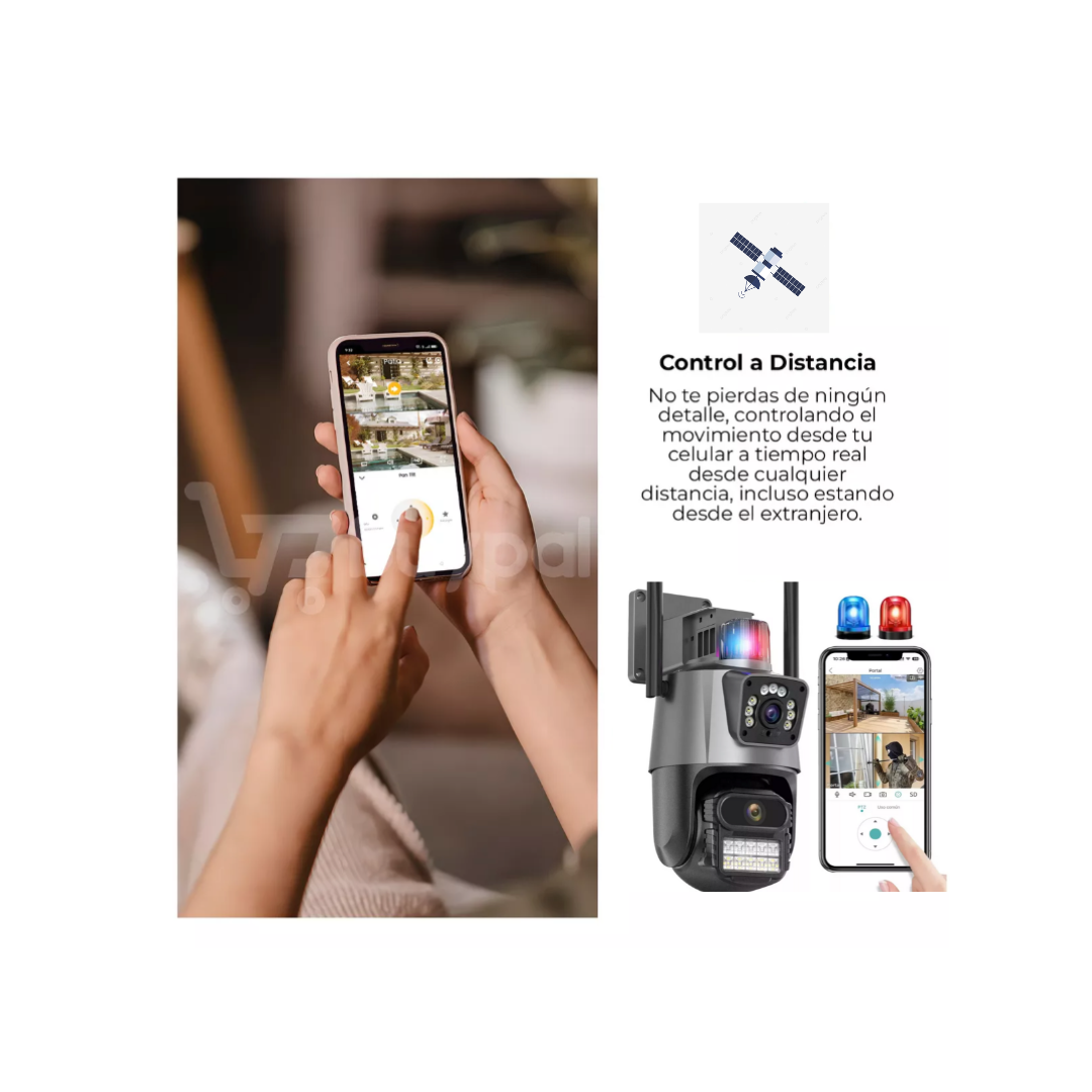 Cámara Domo WiFi Doble Lente HD con Alarma y Visión Nocturna + ENVIO GRATIS